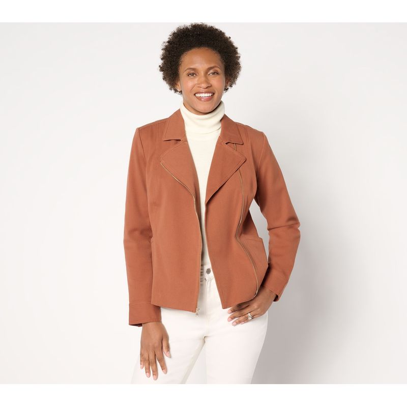 Sunnylife Women's Plus Sz Jacket 18 Zip Front Moto Brown A655423